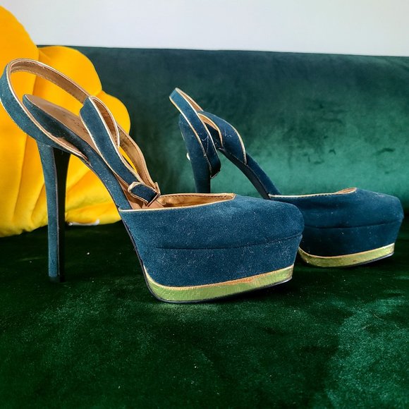Brand new Teal Cyan Turquoise Heels - Picture 1 of 10